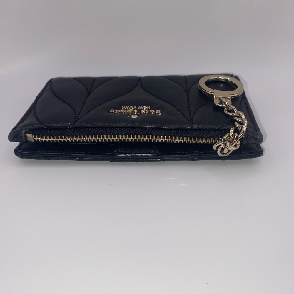 KATE SPADE NEW YORK Briar Lane Quilted Black Wallet Keychain /Coin Purse/ID - Picture 4 of 9